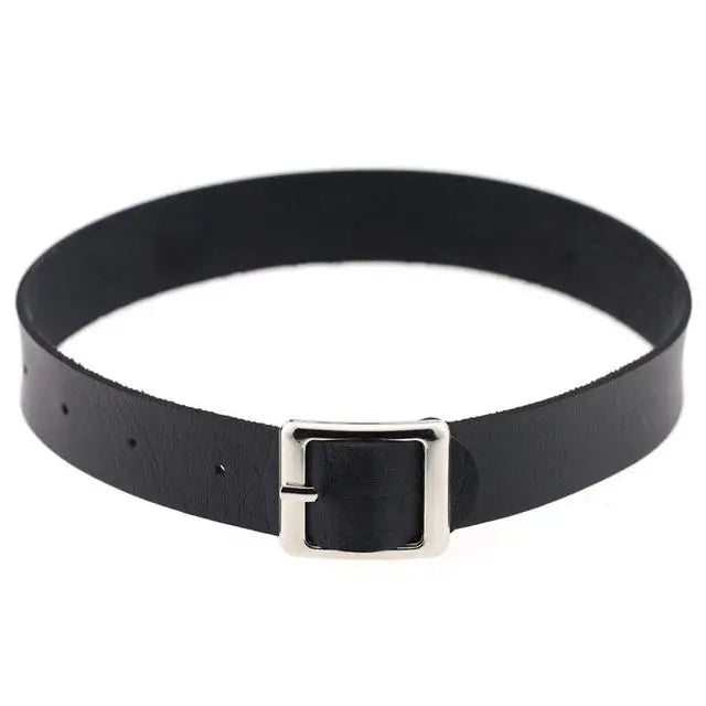 Unisex Gothic Choker Necklaces Women Girls Rivet Leather Necklace Rock Kpop Punk Neck Collars Black Choker Necklace Cool Collar