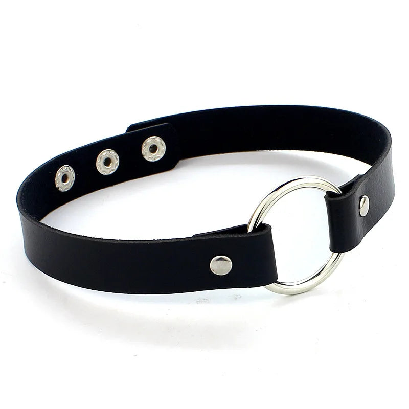 Unisex Gothic Choker Necklaces Women Girls Rivet Leather Necklace Rock Kpop Punk Neck Collars Black Choker Necklace Cool Collar