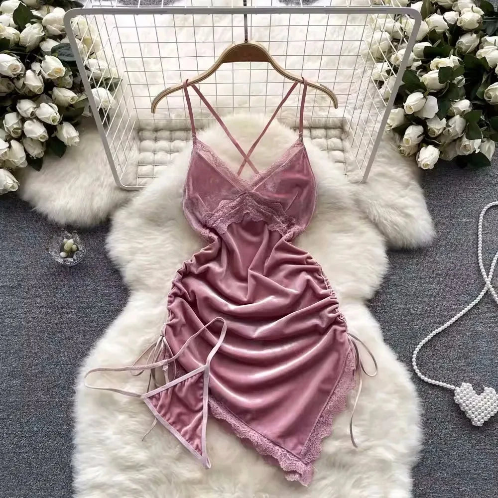 Spring Summer Sexy Lace Mesh Classical Metal Buckle With Hairball Jumpsuit Single-Breasted Eastern Style Stand Collar Bodysuit