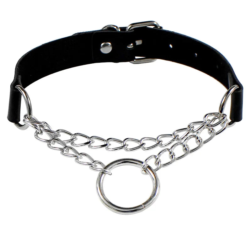 Unisex Gothic Choker Necklaces Women Girls Rivet Leather Necklace Rock Kpop Punk Neck Collars Black Choker Necklace Cool Collar