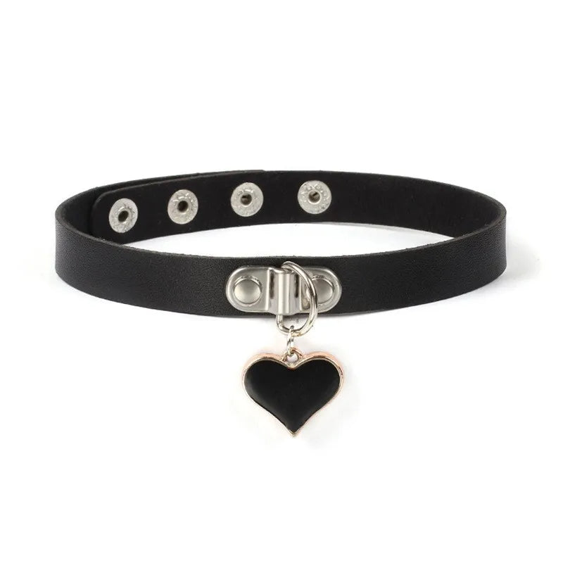 Unisex Gothic Choker Necklaces Women Girls Rivet Leather Necklace Rock Kpop Punk Neck Collars Black Choker Necklace Cool Collar