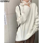 cashmere Autumn Winter highneck thick oversize Sweater pullovers Women 2023 LOOSE sweater pullovers female Long Sleeve