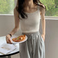 HELIAR Femmes Hauts unis Débardeurs tricotés Mode Mignon Basique Crop Tops Femmes O-cou Uni Crop Tops Été 2024