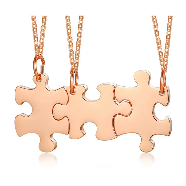 Personalized Puzzle Necklace Friendship Customized Pendant 2/3/4/5 Pieces Best Friends BFF Stainless Steel Bridesmaid Gift
