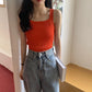 HELIAR Women Plain Tops Knitted Tank Tops Fashion Cute Basic Crop Tops Women O-neck Plain Crop Tops 2024 Summer