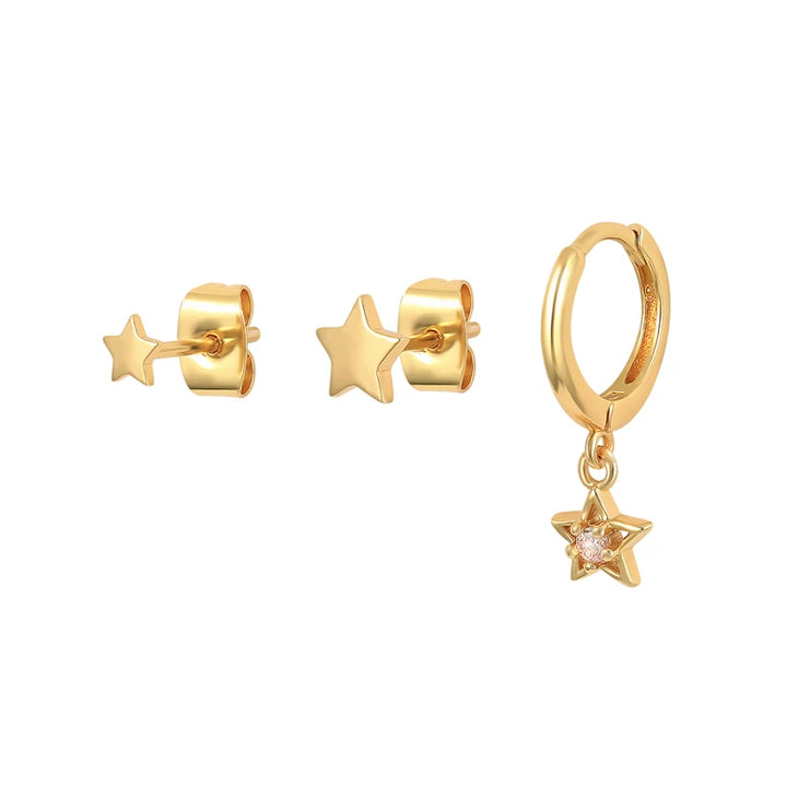 ROXI Ear Jewelry Set Moon Star Lightning Suit Earrings for Women Fashion Jewelrys Hoop Earring Piercing Pendientes Casual