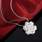 DOTEFFIL 925 Sterling Silver 16-30 Inch Snake Chain Flower Pendant Necklace For Women Fashion Wedding Party Charm Jewelry