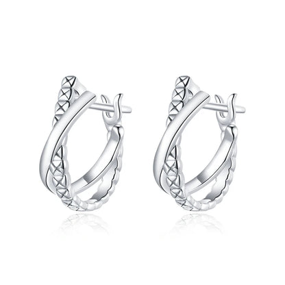 WOSTU - Pendientes de plata de ley 925 con diseño de Twist of Fate, esmalte rosa, joyería fina para mujer, regalo