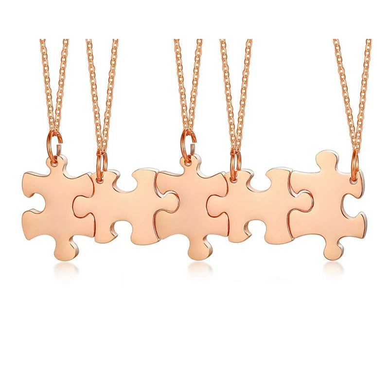 Collar de rompecabezas personalizado, colgante de amistad personalizado, 2/3/4/5 piezas, mejores amigas, mejor amiga, mejor amiga, regalo de dama de honor de acero inoxidable
