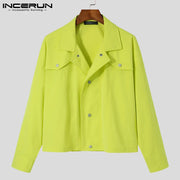 Fashion Casual Men's Fashionable All-match Jackets INCERUN Tops 2023 Male Streetwear All-match Trend Long-sleeved Jackets S-5XL