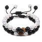 2PCS/Set Braided Bracelets Men Natural Stone YingYang Lava Bead Bracelet Yoga Bangles Best Friend Jewelry Couple Gift Set Unisex