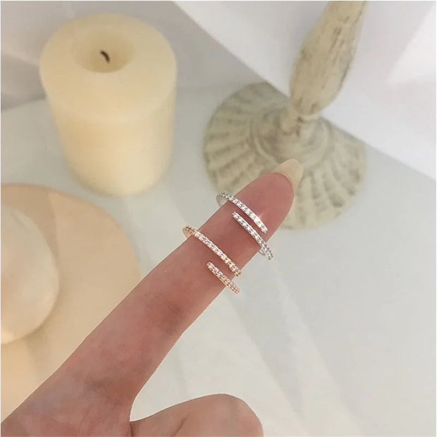 New 2024 Minimalist Thin Rings For Women Wedding Brilliant Cubic Zircon High Quality Versatile Female Finger Ring Jewelry