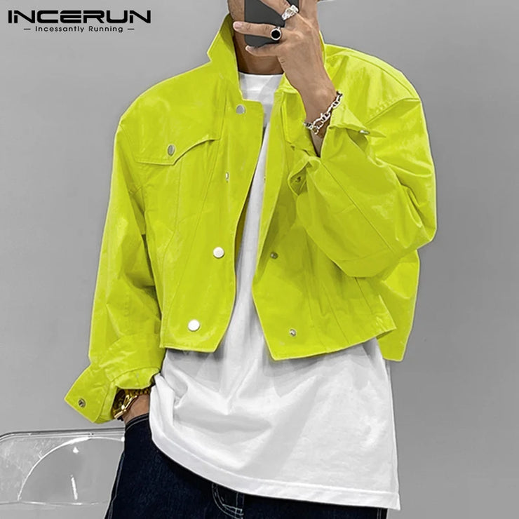 Fashion Casual Men's Fashionable All-match Jackets INCERUN Tops 2023 Male Streetwear All-match Trend Long-sleeved Jackets S-5XL
