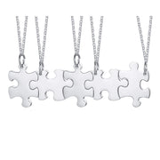 Personalized Puzzle Necklace Friendship Customized Pendant 2/3/4/5 Pieces Best Friends BFF Stainless Steel Bridesmaid Gift