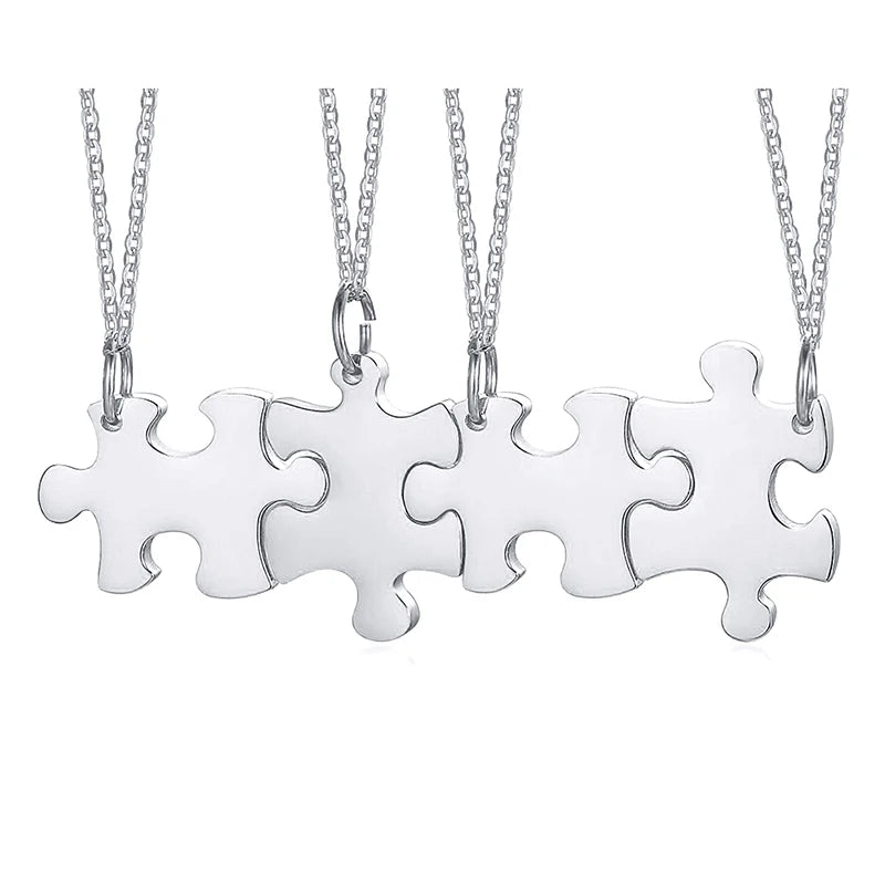 Collar de rompecabezas personalizado, colgante de amistad personalizado, 2/3/4/5 piezas, mejores amigas, mejor amiga, mejor amiga, regalo de dama de honor de acero inoxidable