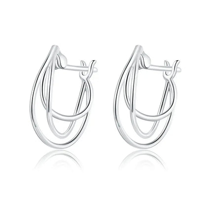 WOSTU - Pendientes de plata de ley 925 con diseño de Twist of Fate, esmalte rosa, joyería fina para mujer, regalo