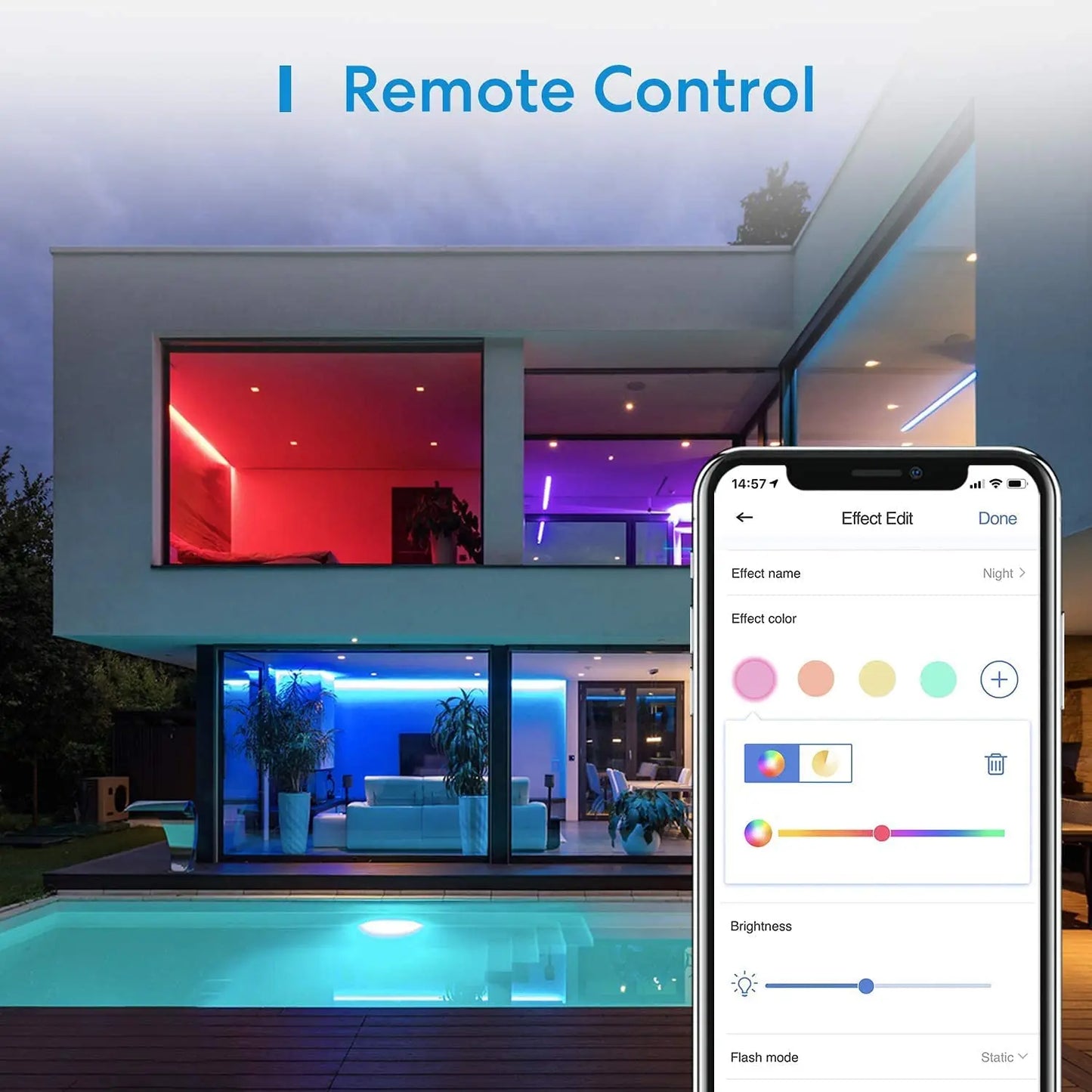 Meross Wi-Fi Smart Light Strip WiFi Tunnable RGBCW Lighting US/EU Version Support HomeKit Alexa Google Assistant SmartThings 5M