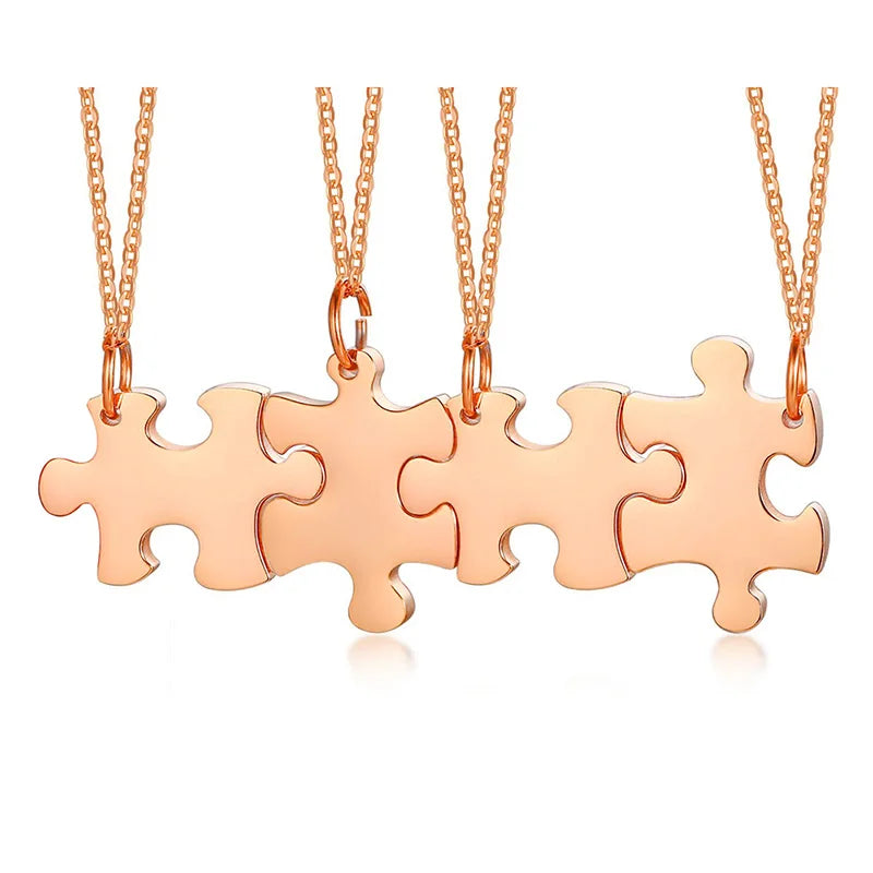 Collar de rompecabezas personalizado, colgante de amistad personalizado, 2/3/4/5 piezas, mejores amigas, mejor amiga, mejor amiga, regalo de dama de honor de acero inoxidable