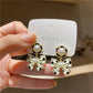 New Korean Elegant Cute Bowknot Earrings for Women Fashion Pearl Flower Drop Earrings Boucle D'oreille Wedding Party Jewelry