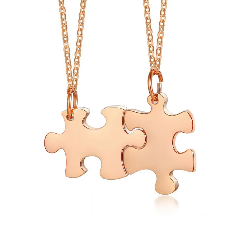 Collar de rompecabezas personalizado, colgante de amistad personalizado, 2/3/4/5 piezas, mejores amigas, mejor amiga, mejor amiga, regalo de dama de honor de acero inoxidable