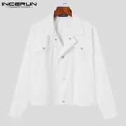 Fashion Casual Men's Fashionable All-match Jackets INCERUN Tops 2023 Male Streetwear All-match Trend Long-sleeved Jackets S-5XL