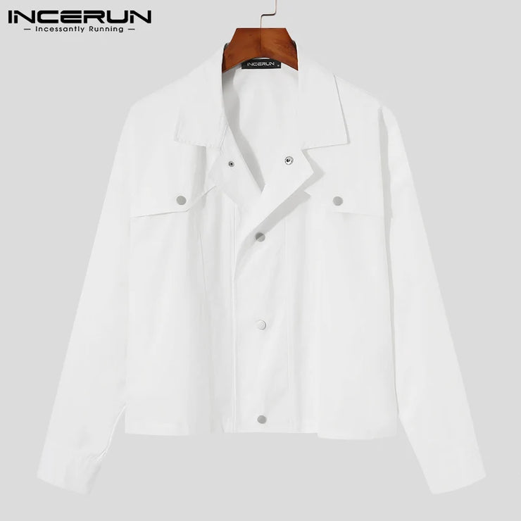 Fashion Casual Men's Fashionable All-match Jackets INCERUN Tops 2023 Male Streetwear All-match Trend Long-sleeved Jackets S-5XL