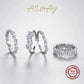Anillo trapezoidal Ailmay con circonita cúbica transparente brillante de plata de ley 925 para mujer, ideal para bodas, compromisos y joyería fina femenina.