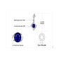 Pendientes colgantes de plata de ley 925 con zafiro azul creado por JewelryPalace para mujer, joyería fina