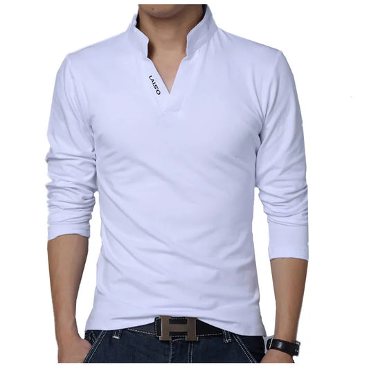 Summer and Autumn Pure Cotton Men Long-sleeved POLO Shirts White / Green / Grey / Red / Black Fashion Casual T-Shirts Homme