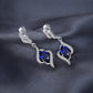 Pendientes colgantes de plata de ley 925 con zafiro azul creado por JewelryPalace para mujer, joyería fina