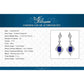 Pendientes colgantes de plata de ley 925 con zafiro azul creado por JewelryPalace para mujer, joyería fina