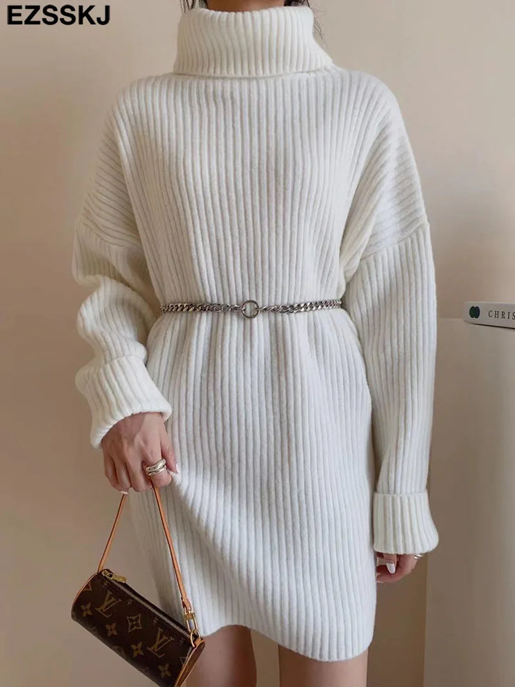 cashmere Autumn Winter highneck thick oversize Sweater pullovers Women 2023 LOOSE sweater pullovers female Long Sleeve