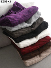 cashmere Autumn Winter highneck thick oversize Sweater pullovers Women 2023 LOOSE sweater pullovers female Long Sleeve