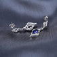 Pendientes colgantes de plata de ley 925 con zafiro azul creado por JewelryPalace para mujer, joyería fina