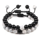 2PCS/Set Braided Bracelets Men Natural Stone YingYang Lava Bead Bracelet Yoga Bangles Best Friend Jewelry Couple Gift Set Unisex