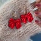 New Korean Elegant Cute Bowknot Earrings for Women Fashion Pearl Flower Drop Earrings Boucle D'oreille Wedding Party Jewelry
