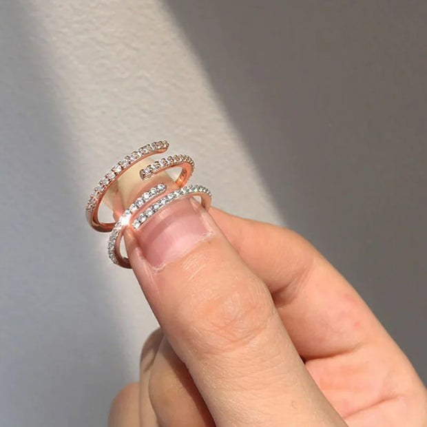 New 2024 Minimalist Thin Rings For Women Wedding Brilliant Cubic Zircon High Quality Versatile Female Finger Ring Jewelry