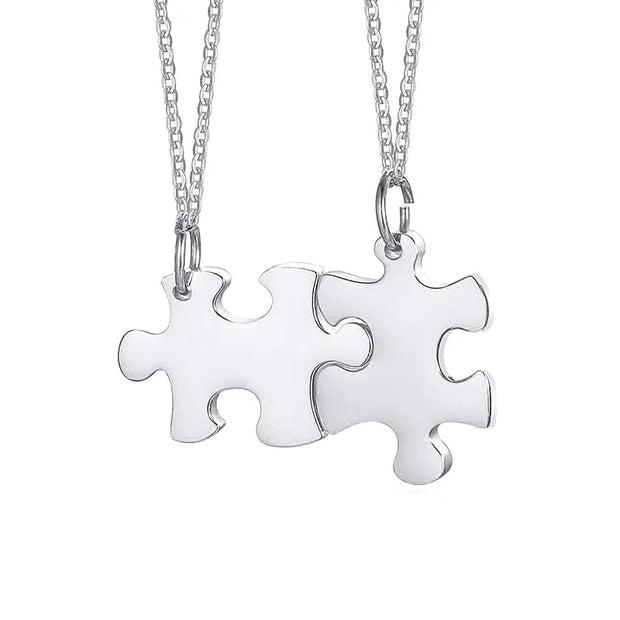 Personalized Puzzle Necklace Friendship Customized Pendant 2/3/4/5 Pieces Best Friends BFF Stainless Steel Bridesmaid Gift