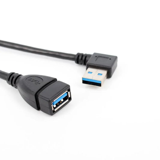 Câble d'extension USB 3.0, angle de 90 degrés, mâle vers femelle, 5 Gbit/s, pour synchronisation de données et chargement