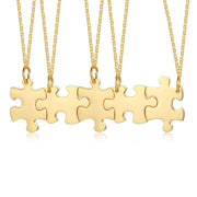 Personalized Puzzle Necklace Friendship Customized Pendant 2/3/4/5 Pieces Best Friends BFF Stainless Steel Bridesmaid Gift