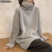 cashmere Autumn Winter highneck thick oversize Sweater pullovers Women 2023 LOOSE sweater pullovers female Long Sleeve
