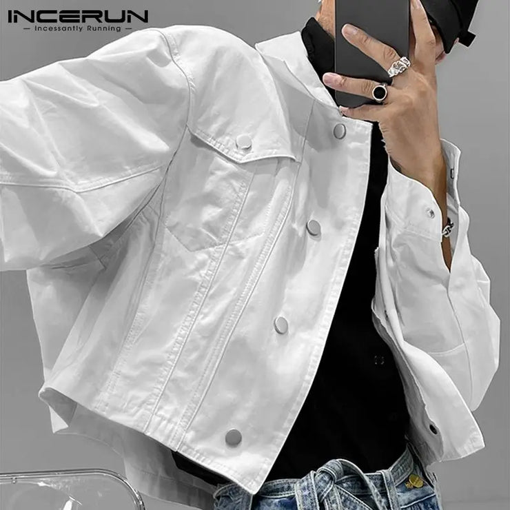 Fashion Casual Men's Fashionable All-match Jackets INCERUN Tops 2023 Male Streetwear All-match Trend Long-sleeved Jackets S-5XL
