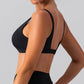 Sujetador deportivo de nailon y elastano de tejido agradable para la piel, de secado rápido, para fitness, gimnasio, yoga, correr, soporte de alto impacto, chaleco antichoque