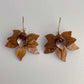 Boucles d'oreilles pendantes en forme de C en métal et acrylique pour femmes, style vintage, style pétale de café, tendance, nouvelle collection 2025