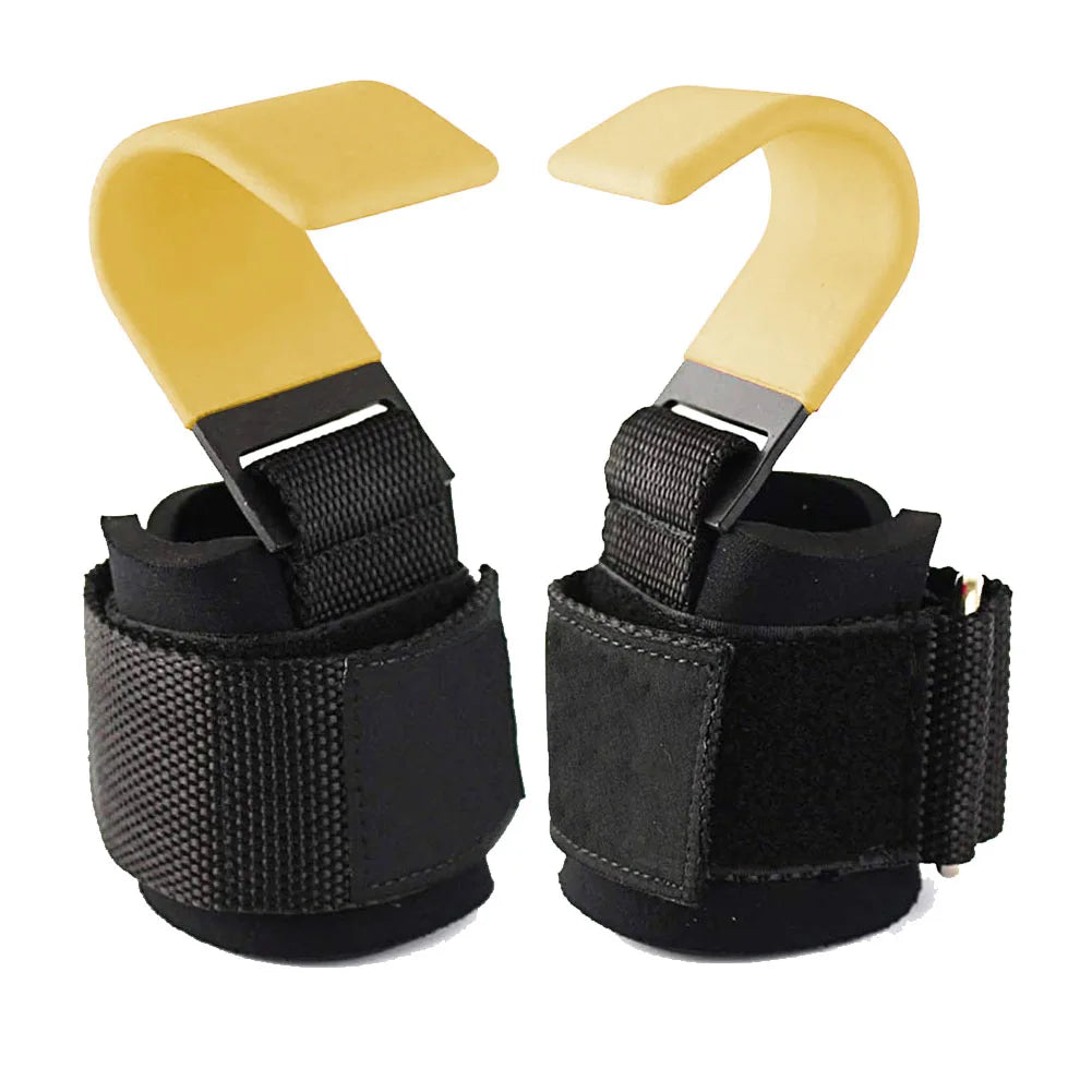2pcs Weight Lifting Hook Grips With Wrist Wraps Gym Fitness Hook Suitable For Weightlifting Pull-ups