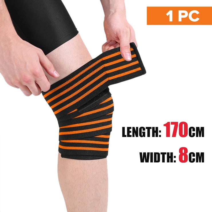 1PC 170cm Bandage Kneepad Compression Braces Sports Knee Wraps Straps for Gym Fitness Squats Training Workout Weightlifting