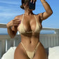 2024 New Sexy Mini Bikini Micro Extreme String Swimwear Bikini Set Summer Female Padded Brazilian Thong Bathing Suit Swimsuit