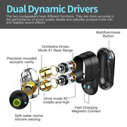 Original SYLLABLE S101 Plus Fit for BT V5.2 Bass Earphones Wireless Headset of QCC3040 Chip S101 Plus Volume Control Earbuds