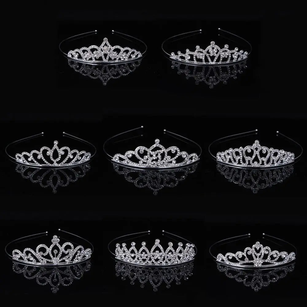 Tiaras y coronas para niñas, diademas, coronas de cristal para novias, accesorios para fiestas de bodas, joyas para el cabello, adornos, tocado