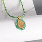 Colgante clásico católico de la Virgen María de Guadalupe con cruz de circonitas, collar de oración para mujer